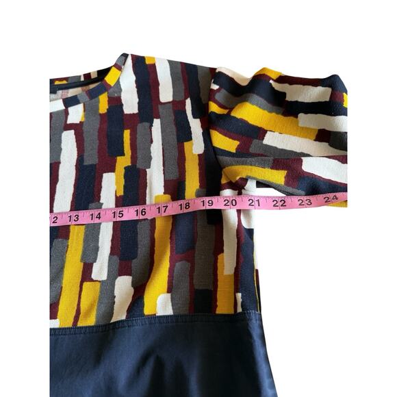 COS Colorblock Geometric Pattern Blouse Navy Abstract Print Top Size S - Picture 6 of 8